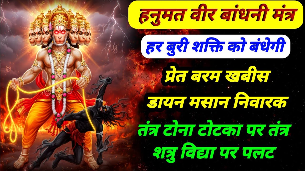 हनुमत वीर बांधनी मंत्र | हर बुरी शक्ति को बांधे | प्रेत बरम खबीस चुडैल डायन मसान निवारक | हनुमान जी