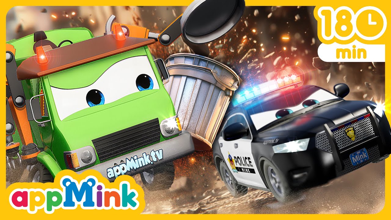 🚔💨🚛♻️Garbage Police! Smelly Action! 🚓🚛🗑️♻️ #appmink #nurseryrhymes #kidssong #cartoon #kids