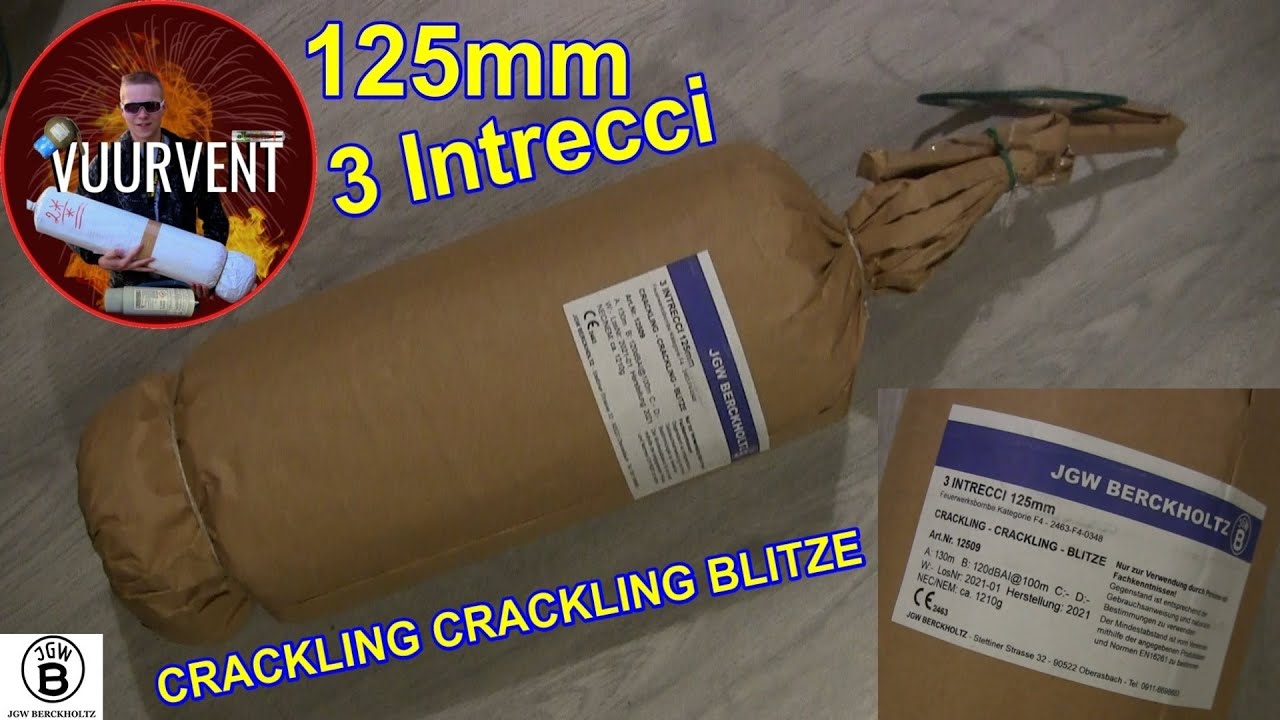 125mm Cylinder Shell - Crackling Crackling Blitze - JGWB - Vuurwerk - Fireworks