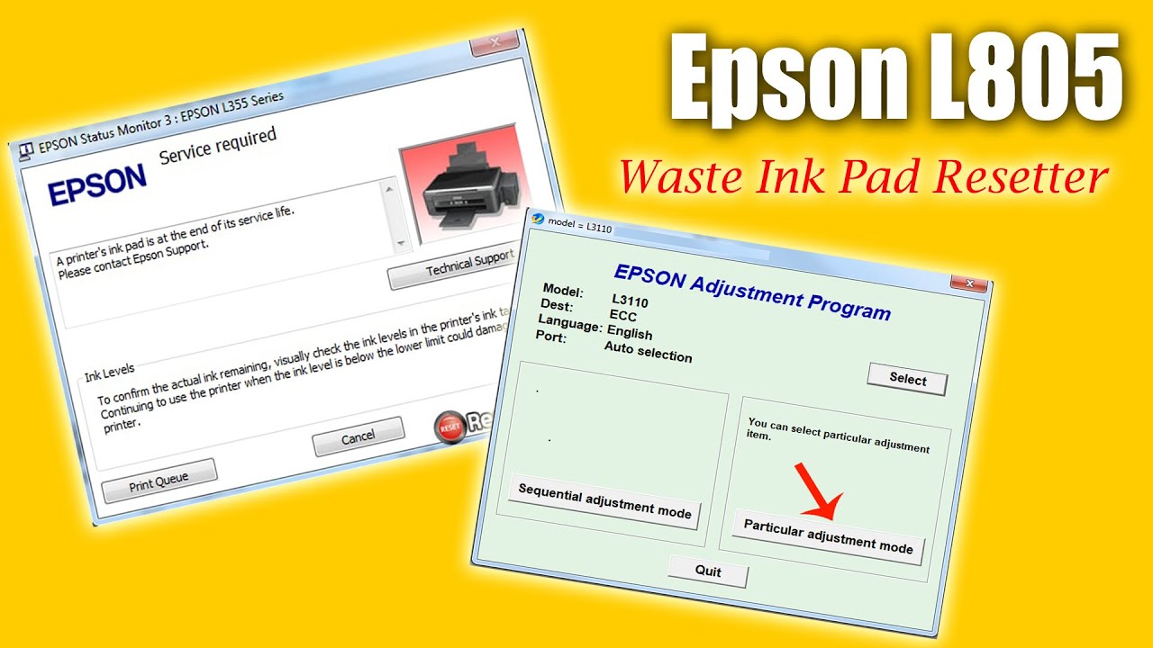 Epson L805 waste ink pad reset software | Communication Error | Waste ink pad problem solve