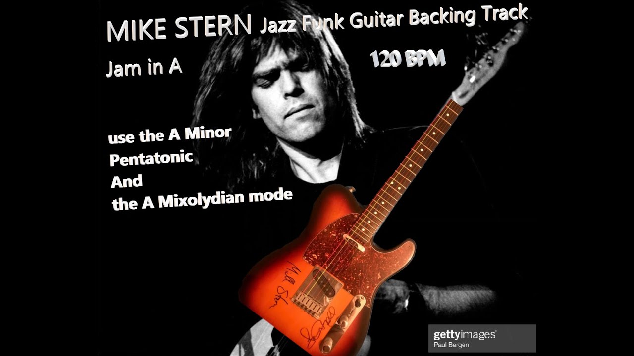 MIKE STERN Jazz Funk style Guitar Backing Track jam on A7