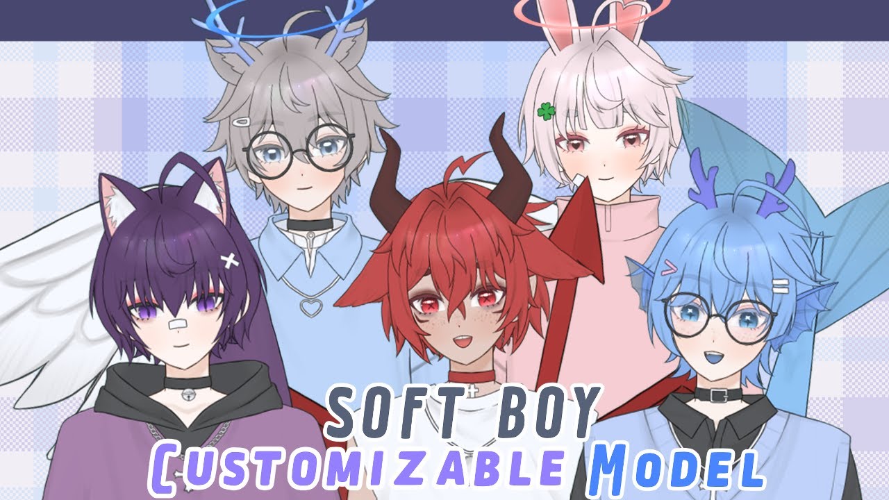 Soft Boy Customizable Vtuber Model