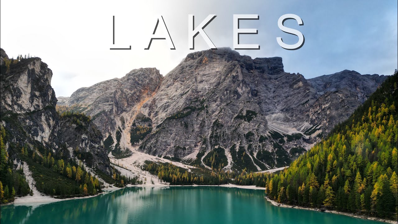 Italian lakes from a drone : Braies, Molveno, Levico, Ledro, Caldonazzo