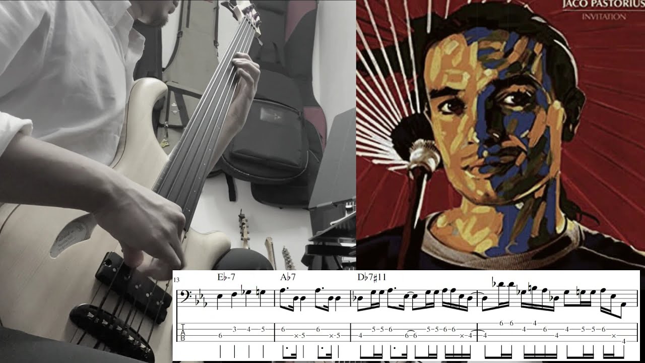 【TAB】 Invitation / Jaco Pastorius 【Fretless Bass】