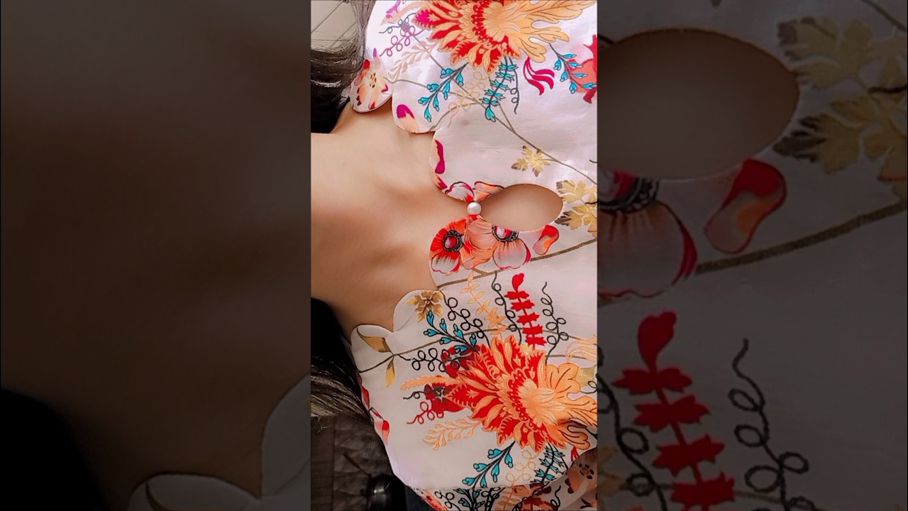 new neck design cutting and stitching| drop cutwork neck design#stitching #ytshorts #viral