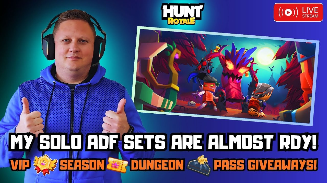 🔴 LIVE! - HUNT ROYALE! HAPPY NEW YEAR! ONLY FAST ADF RUNS! VIP-SEASON-DUNGEON PASS GIVEAWAYS!
