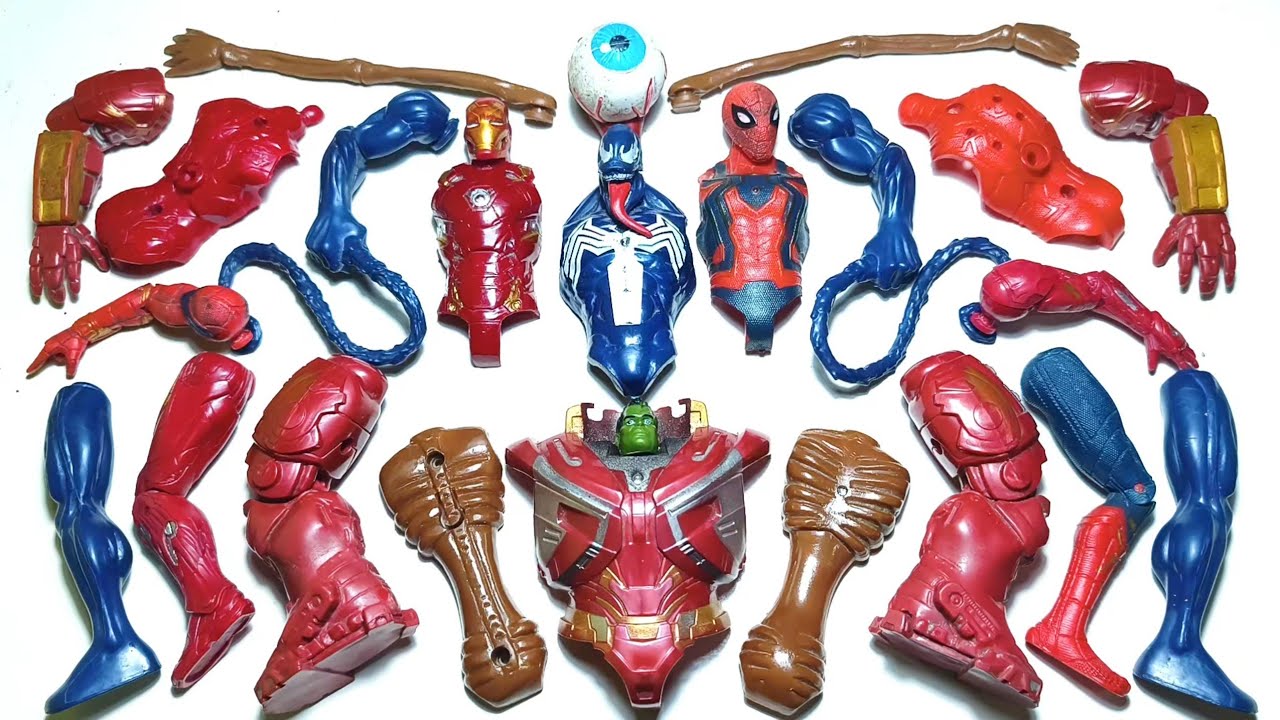 Toys Avengers, Spiderman, Venom, Hulkbuster, Ironman, Sirenhead