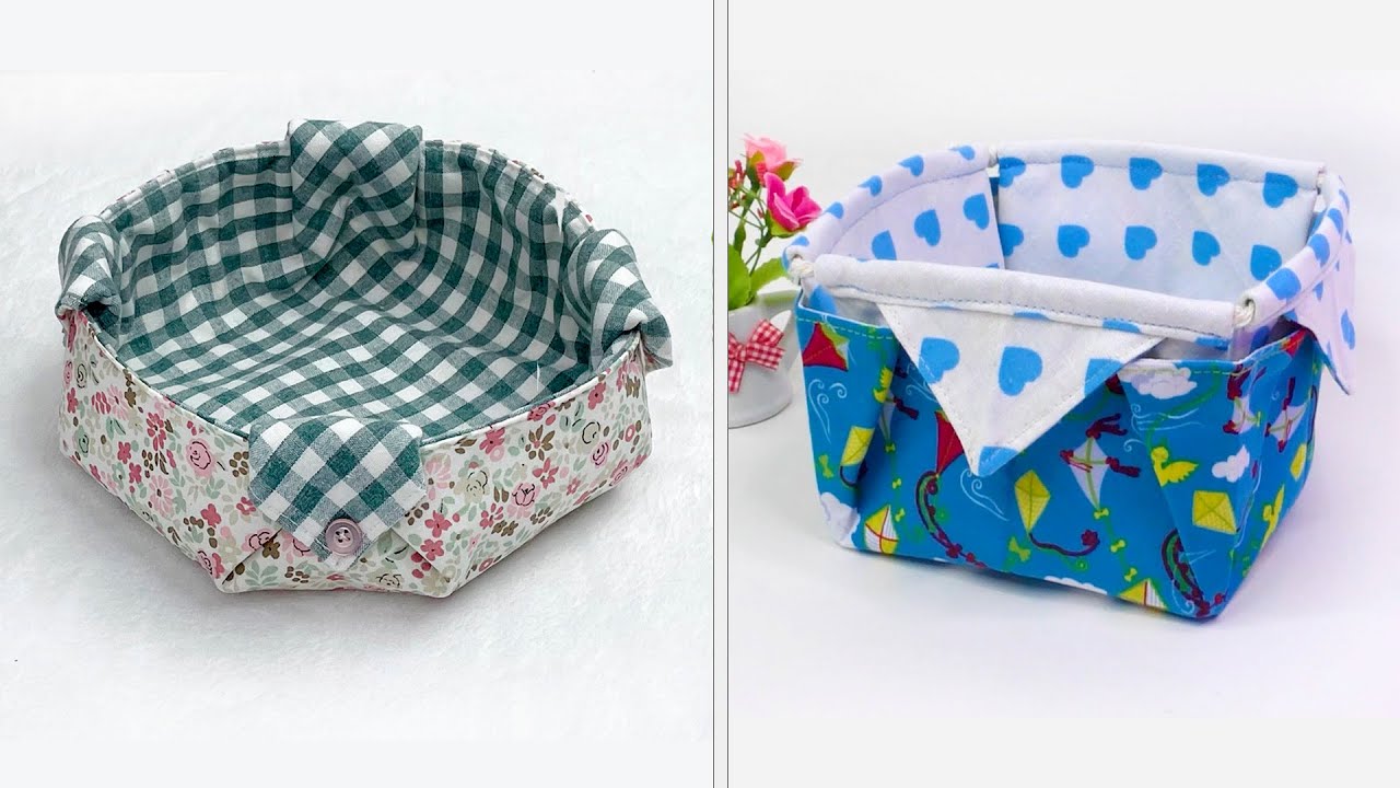 2 ideas How to sew fabric boxes tutorial // Sewing fabric boxes diy