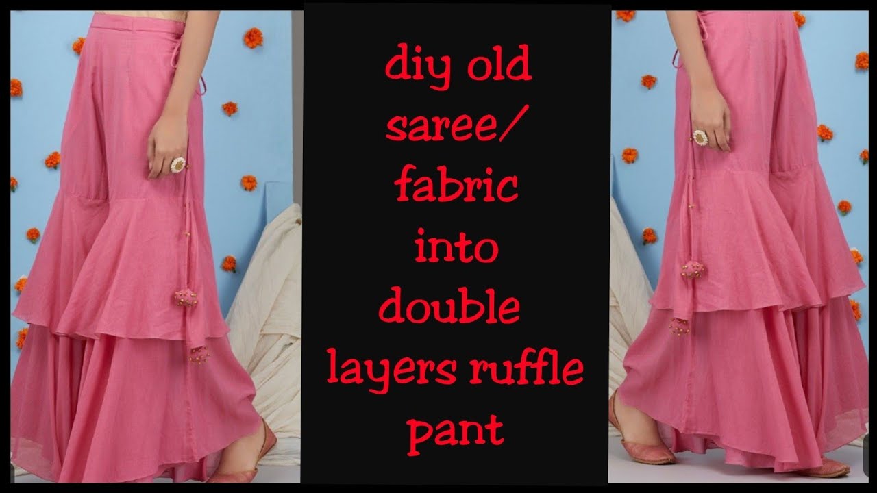 Diy how to make double layer ruffle pants  in just 10 minutes