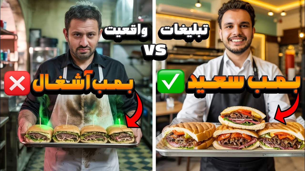 تبلیغات فود بلاگرا و فست فود ها واقعیه؟ برسی تبلیغات و کیفیت بمب سعید