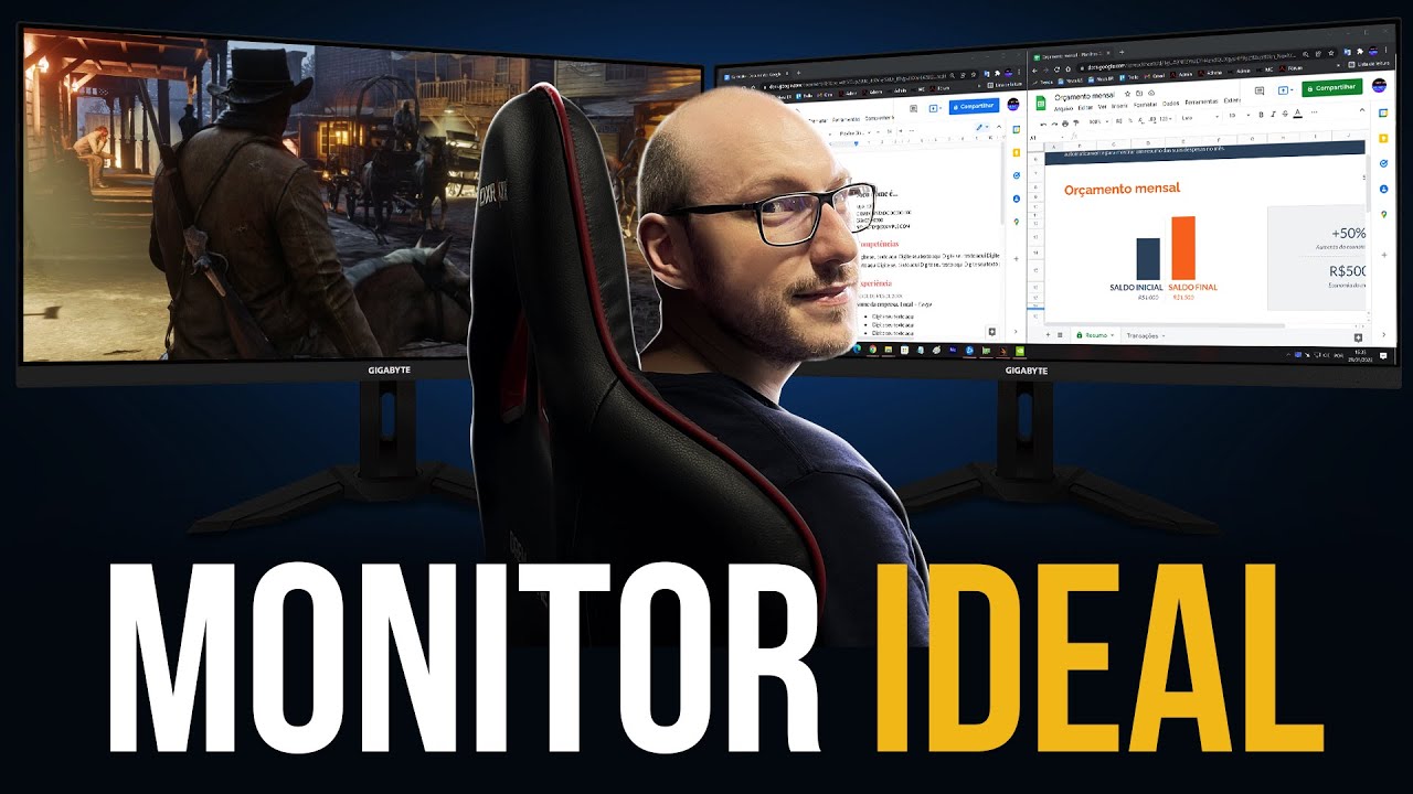 IDEAL pra JOGAR e TRABALHAR? Unboxing e impressões com o Gigabyte M34WQ