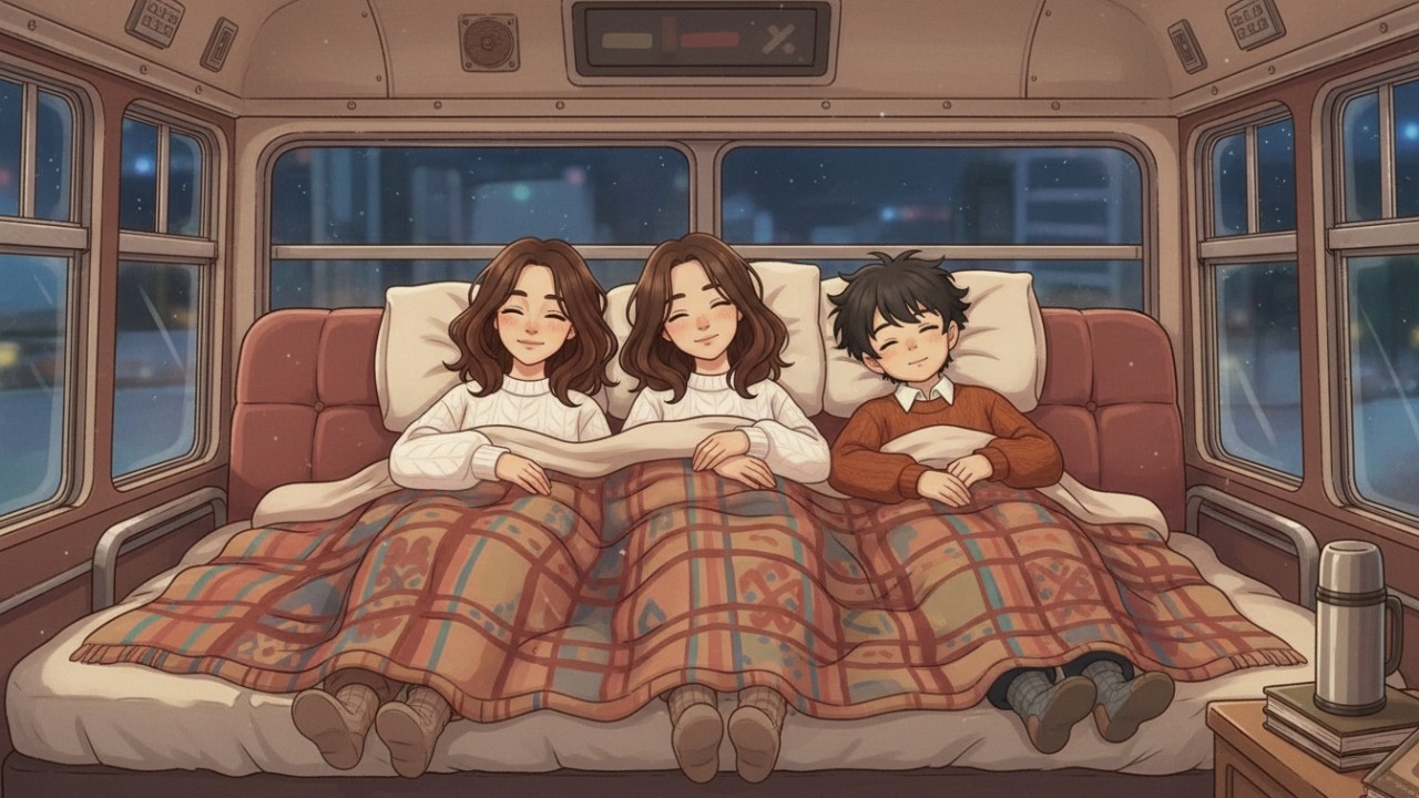 Family Night in Our Tiny Bus Home 🚌 | Cozy Thunderstorm & Warm Blanket | Ghibli Wonderland