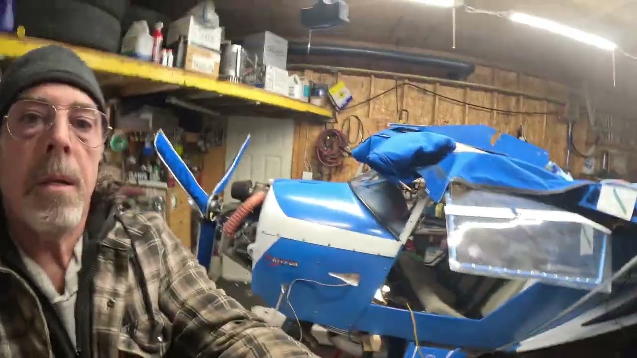 Installing Datum skiis on the Kitfox.