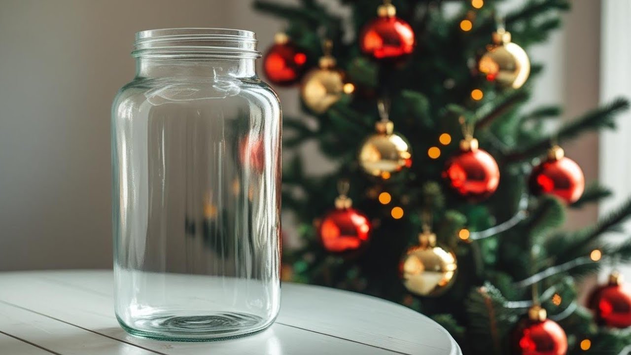 POTE DE VIDRO decorado para Natal