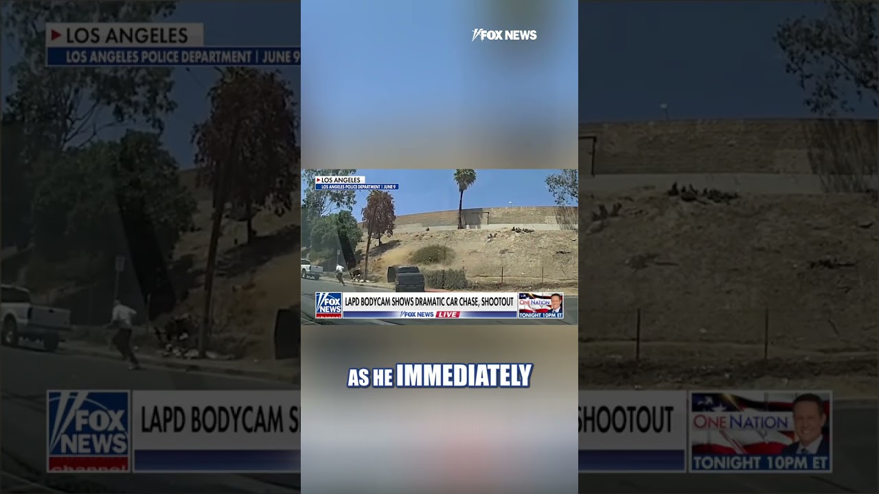 WATCH: LAPD bodycam captures DRAMATIC chase, shootout