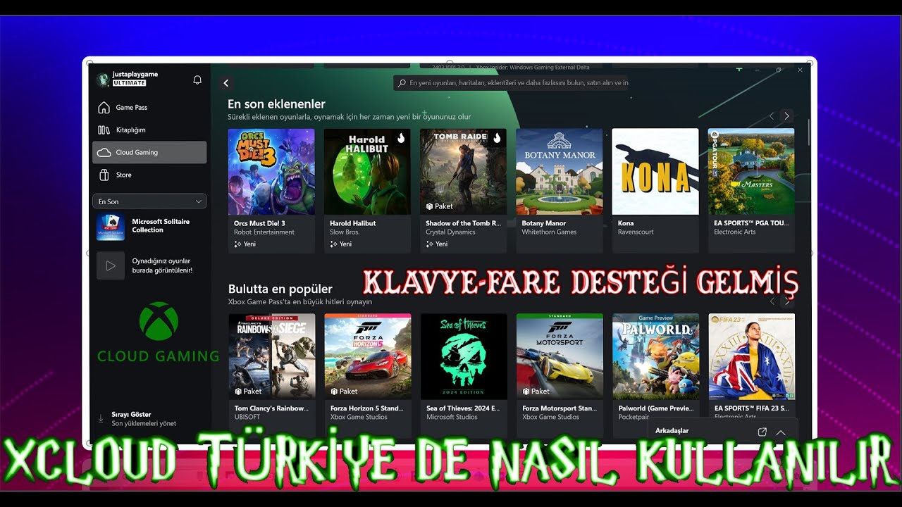 XCLOUD GAMİNG T&uuml;rkiye de Nasıl Kullanılır 2024 (Klavye Fare Desteği Gelmiş)