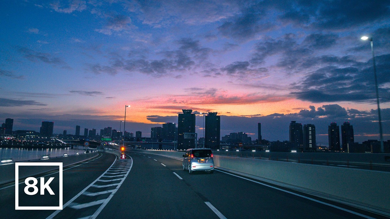 Dawn Drive from Tokyo to Chiba / 8K 60fps HDR / Calm Lofi Music