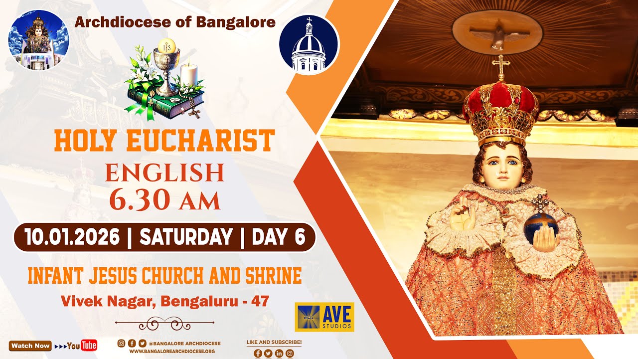 10.01.2026 | Novena Day 6 | English Live Mass | Infant Jesus Shrine, B'lore