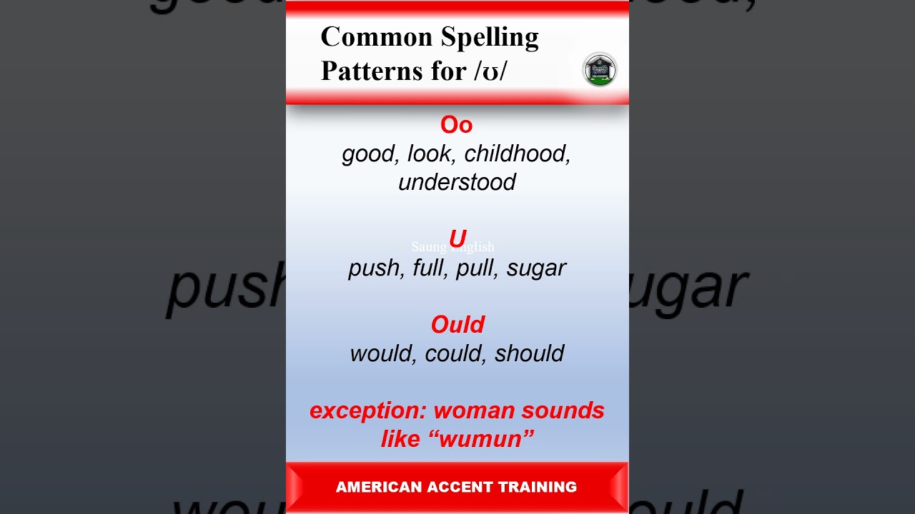 Common Spelling Patterns for /ʊ/ | American English Pronunciation #english  #learnenglish