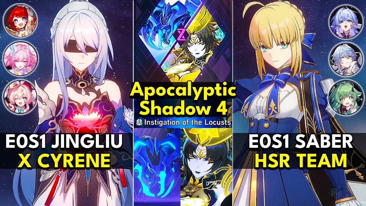 E0S1 Jingliu x Cyrene & E0S1 Saber Hypercarry | Apocalyptic Shadow Floor 4 3 Stars | HSR 3.7