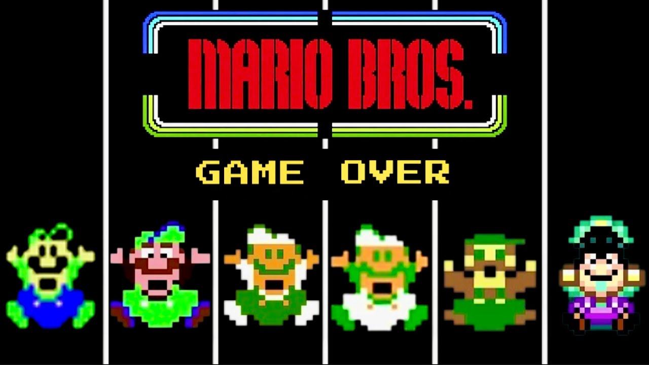 Evolution of 🐢Mario Bros.🐢 GAME OVER Screens - LUIGI EDITION