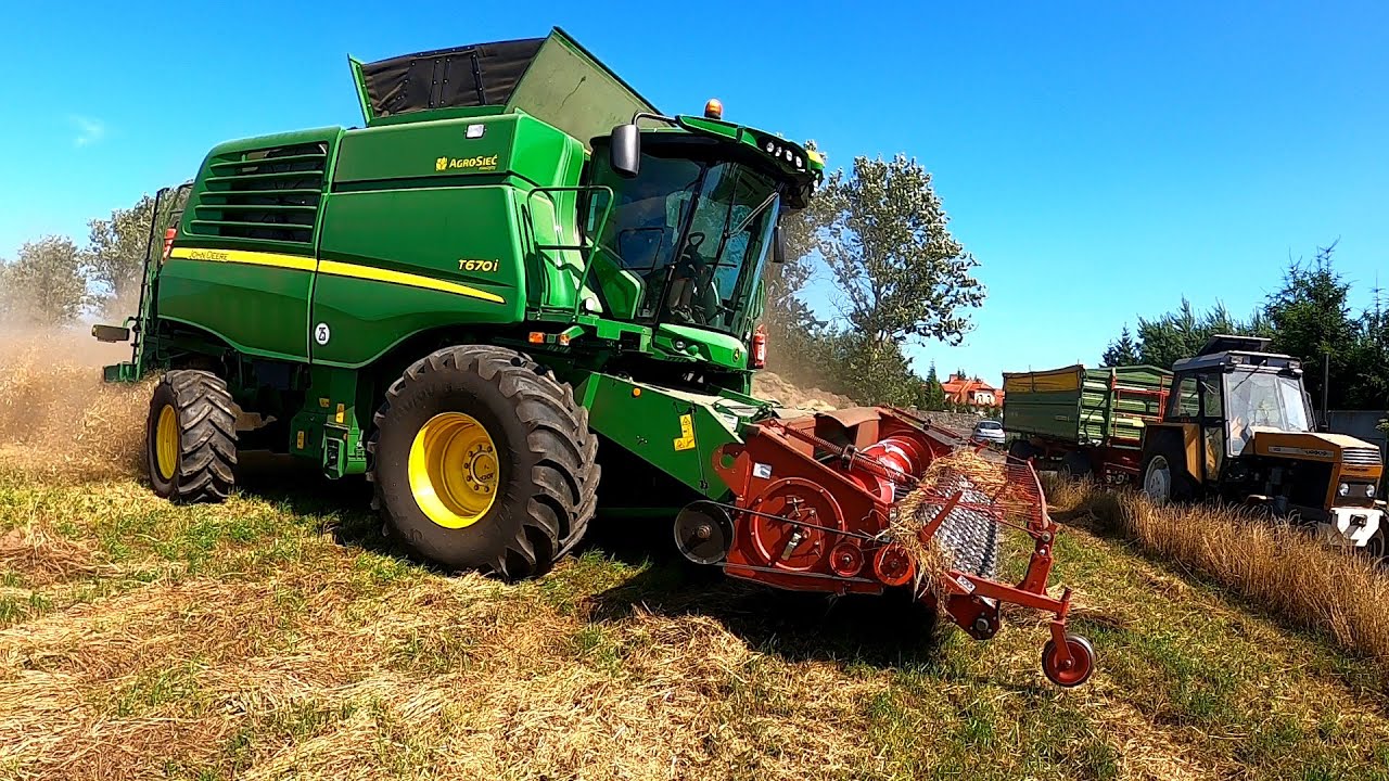Otrzęsiny nowego kombajnu w gospodarstwie 1 godzina pracy John Deere T670i