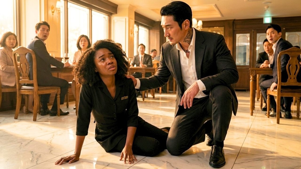 She Broke Down In Pain — The Korean Mafia Boss Shielded the Black Lady From The World