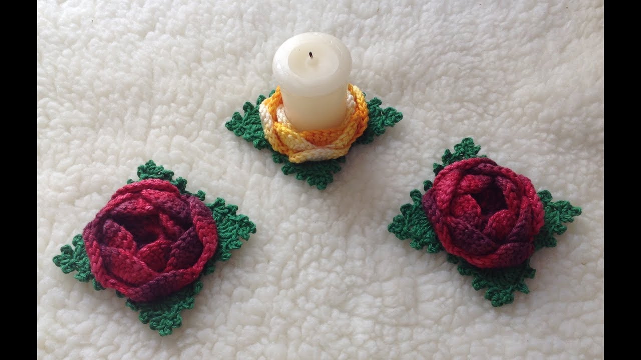 Porta velas de crochê