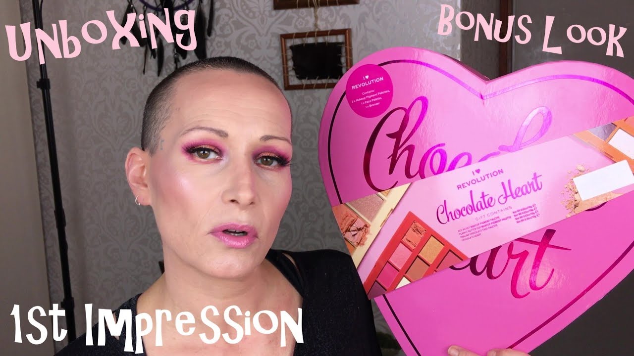 I Heart Revolution Chocolate Heart Gift Set: Unboxing + 1st Impression + Look| Over 40 | Mature skin