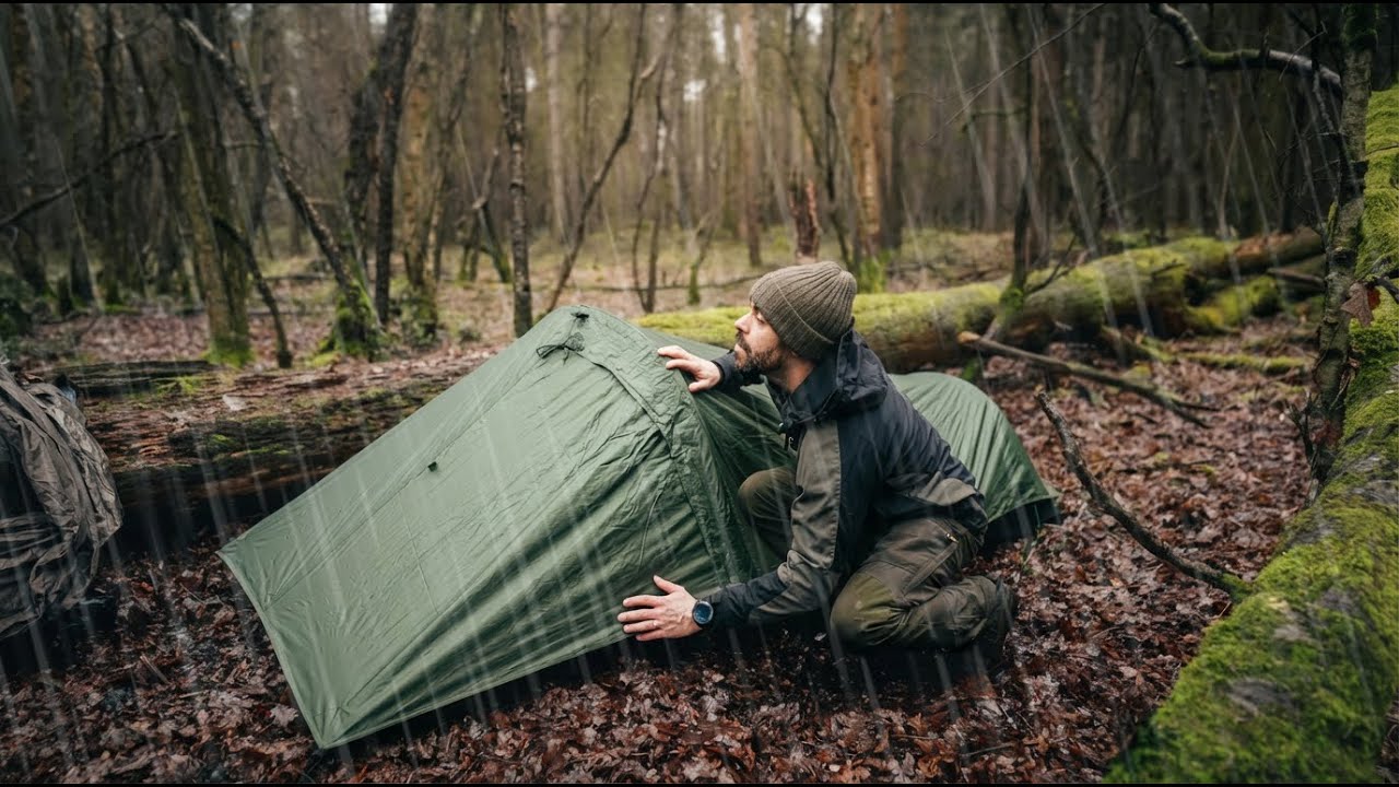 Stealth Camping: Heavy Rain Setup Low-Profile Shelter
