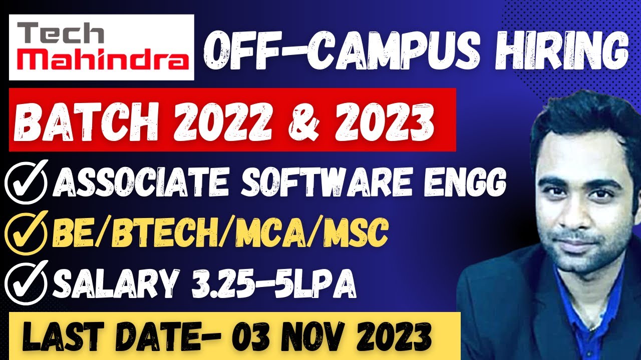 🚨TechMahindra off-campus Mega hiring | Batch 2022-2023 | BE/Btech/MCA/MSC