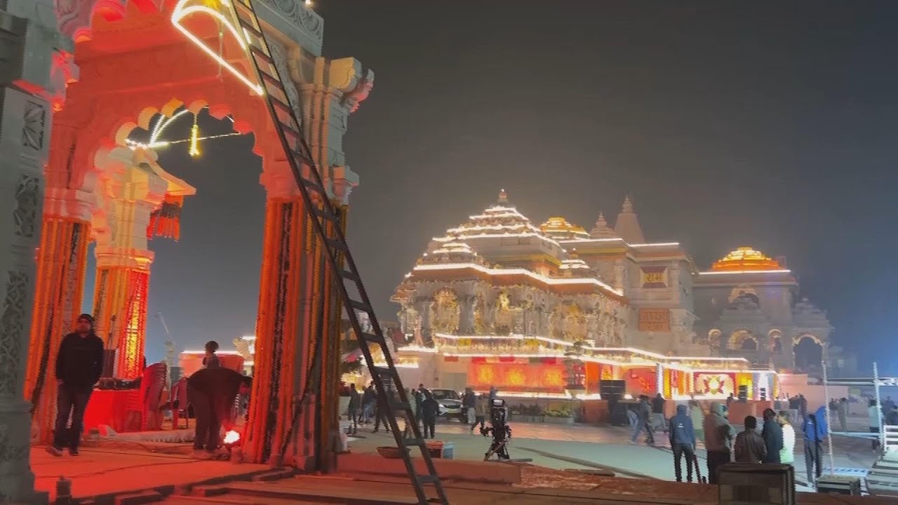 Final preps underway in India's holy city of Ayodhya ahead of opening of controversial Hindu temple