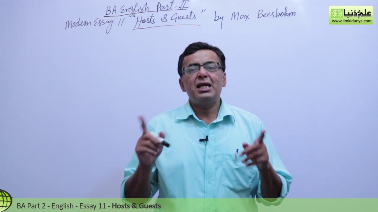 BA English Modern Essay 11, Hosts & Guests - BA English 4th Year - PU/SU