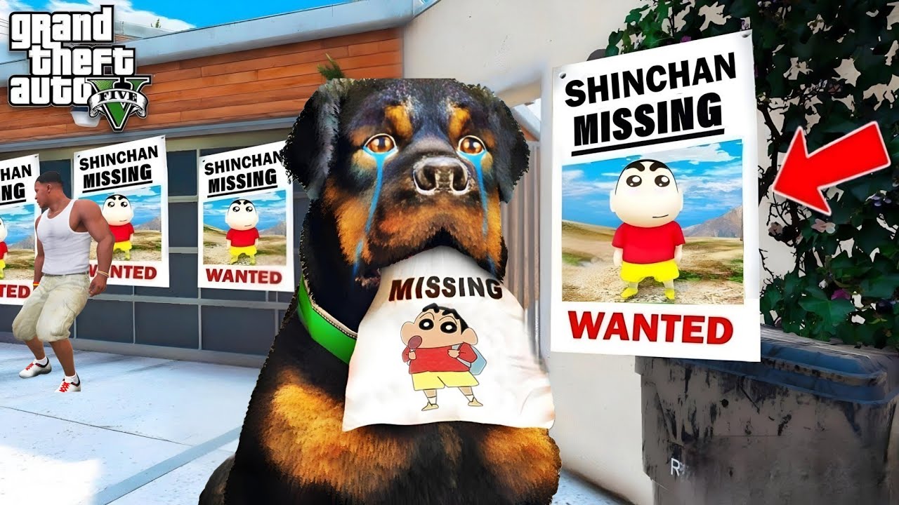 Shinchan Is Missing In GTA5 | Franklin & Chop Find out
