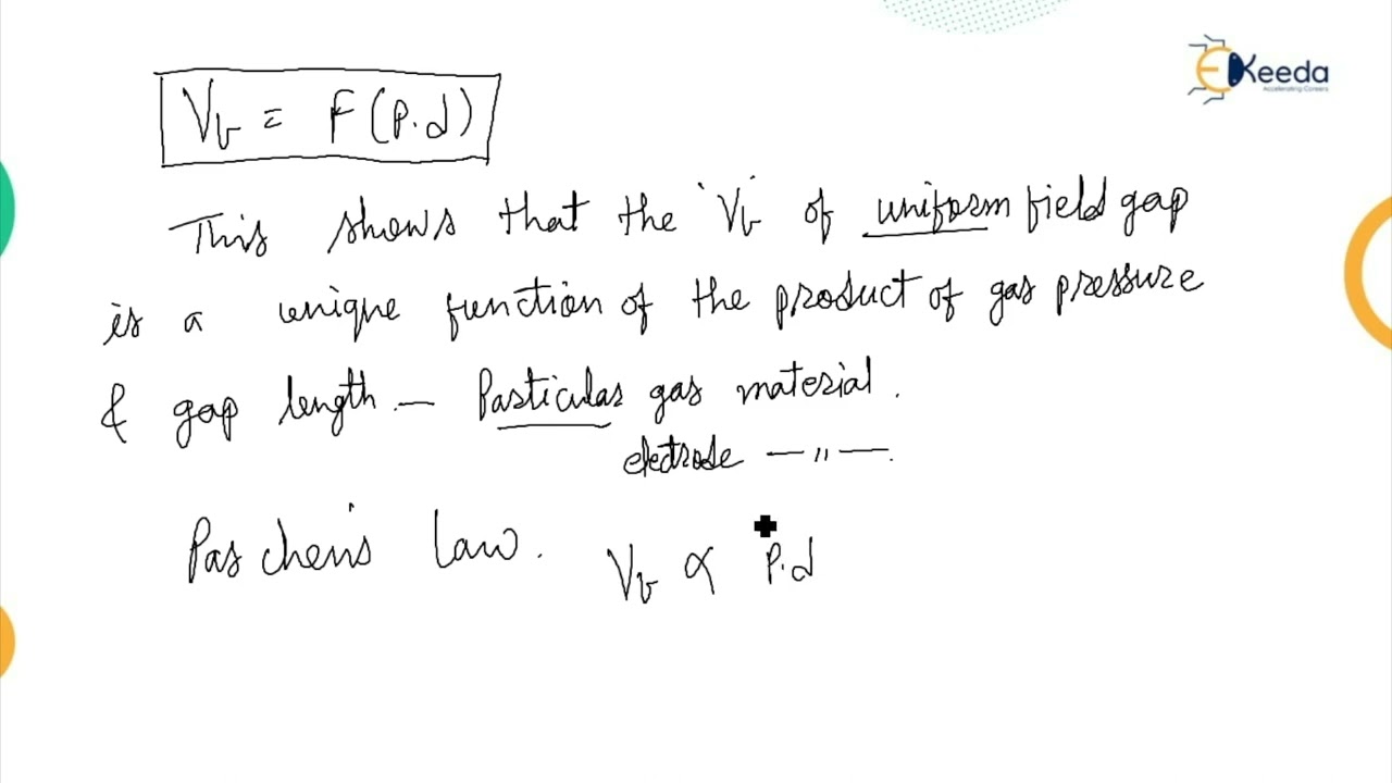 Paschen's Law - Conduction & Breakdown in Air & Other Gaseous Dielectrics - High Voltage Engineering