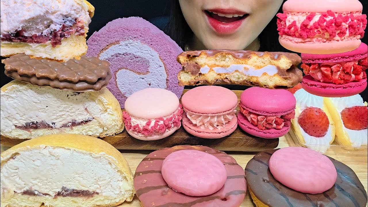 ASMR) 편의점 신상 먹방! 연세우유신상 진짜 맛있다! 딸기 마카롱은 사랑❣️❣️❣️