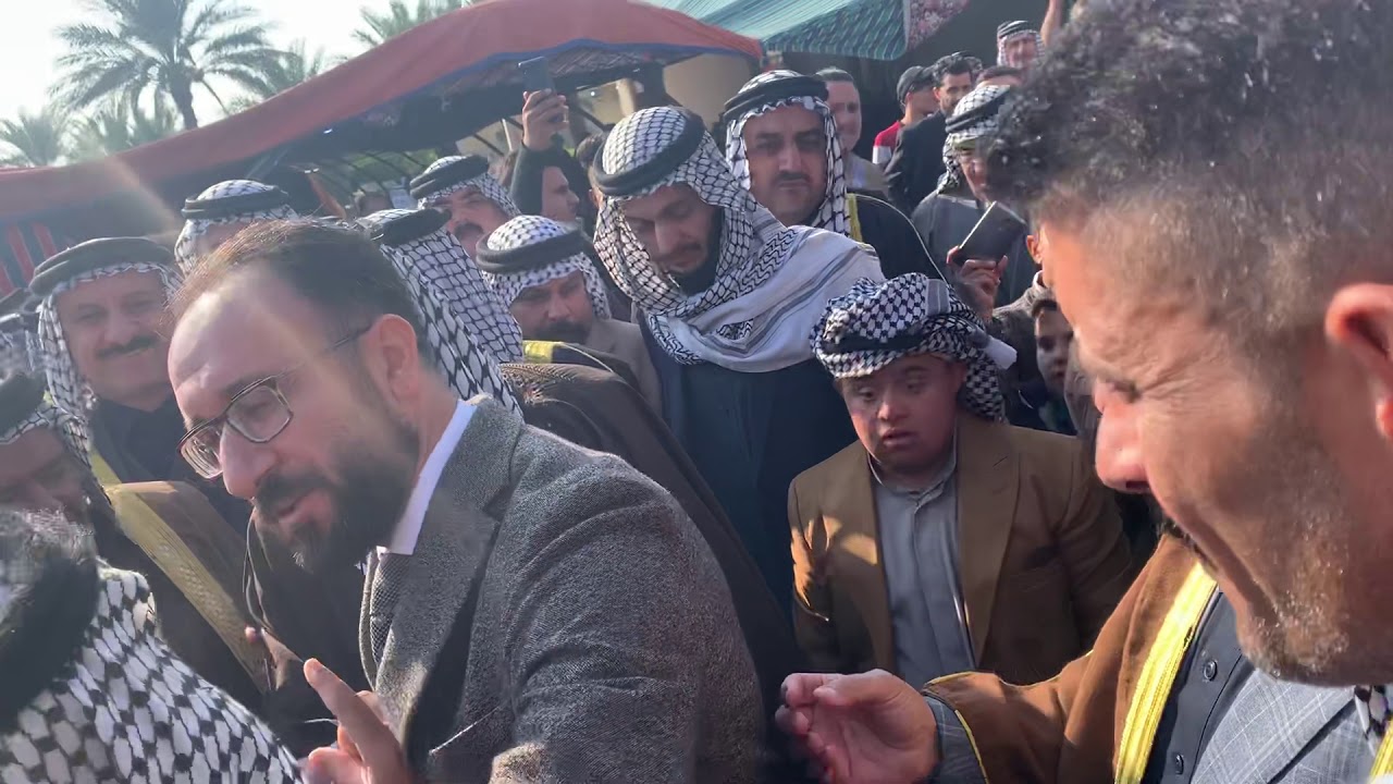 عراضه عشيره البوعامر في كربلاء لتقديم العزاء بوفاه الشيخ فاضل مصطفى الشبلي زعيم عشائر البوعامر