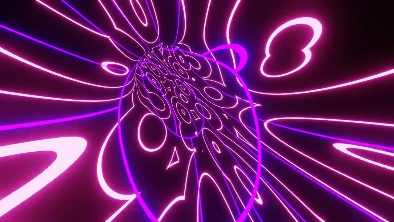 VJ LOOP NEON Pink Tunnel Ring Abstract Background Video RGB Gaming Lights 4k Screensaver for TV