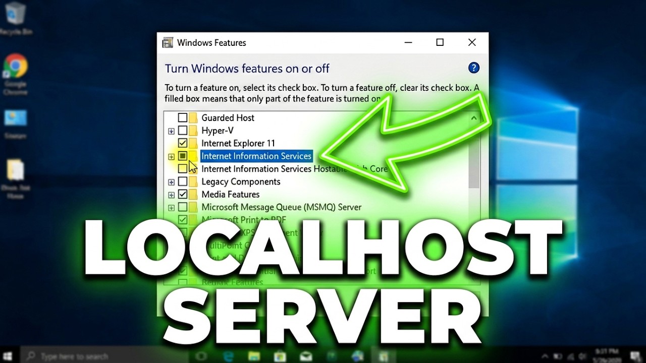 How to Setup localhost Server in Windows 10 Create Local Host Server IIS Server Windows 10