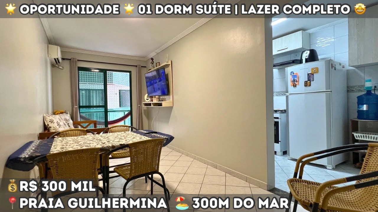 APENAS R$ 300 MIL 💰 APARTAMENTO 01 DORMITÓRIO SUÍTE + LAZER COMPLETO 🤩PERTO DO MAR EM PRAIA GRANDE🏝️