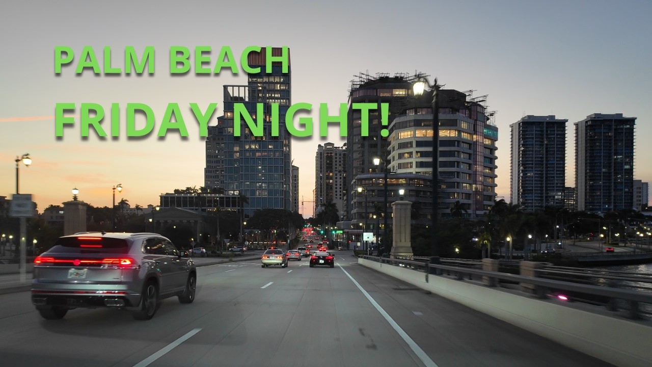 Palm Beach Coastal Night Drive 🌴South Ocean Ave to Flagler Memorial Bridge
