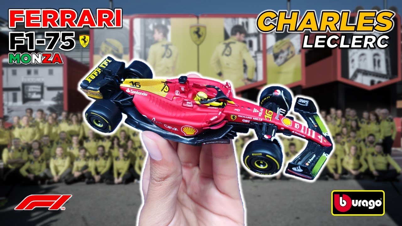 ¡Ferrari F1-75 de Monza de Charles Leclerc en escala 1:43! | Bburago