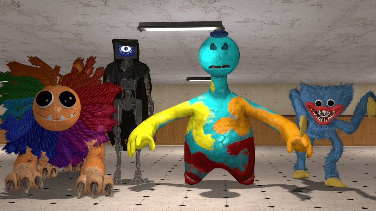 Surviving Huggy, Doey, Doctor & Yarnaby Poppy Playtime | Garry's Mod