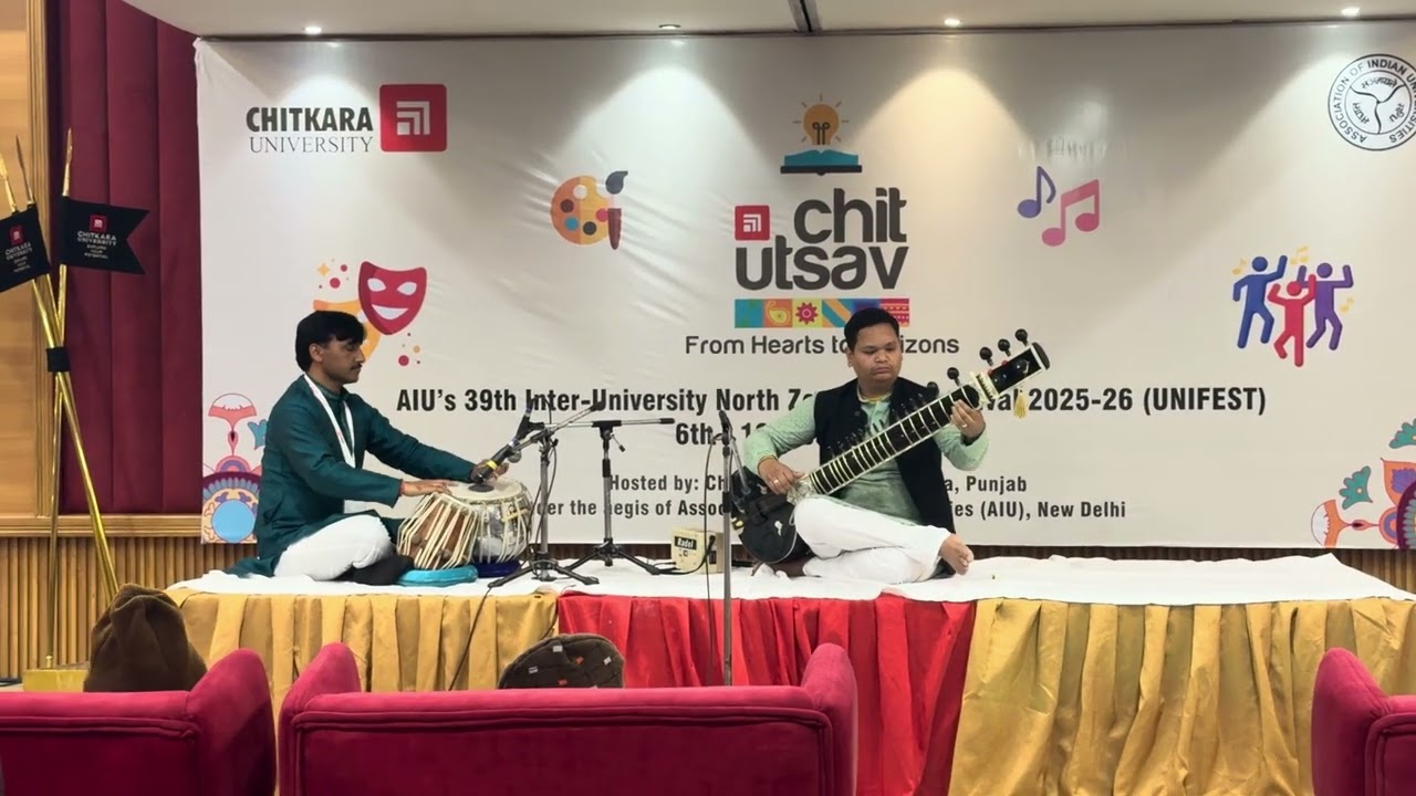 Sitar recital by Akhil H.P.University Shimla at Chit Utsav 39th NZYF Chitkara University Punjab..