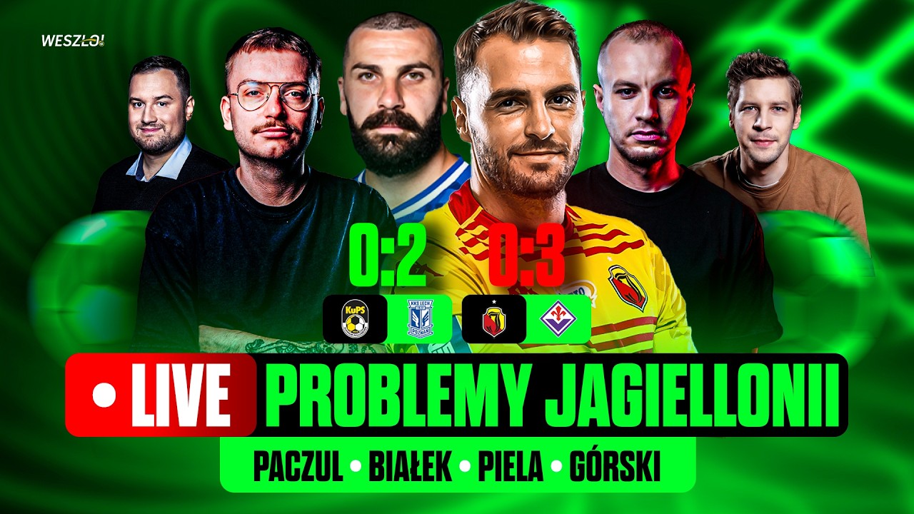 JAGIELLONIA - FIORENTINA I KUPS - LECH: KOMENTARZ LIVE I STUDIO DO PUCHARÓW | PACZUL, BIAŁEK I INNI