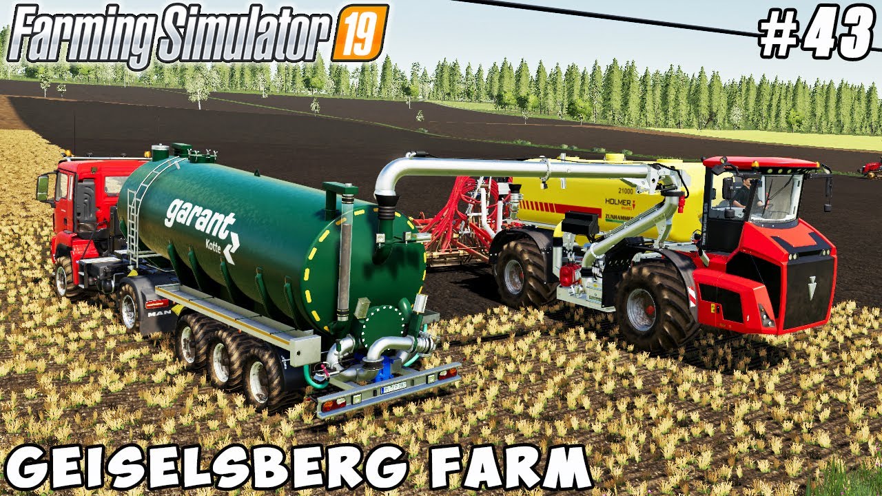 Baling straw, spreading manure and slurry | Geiselsberg Farm | Farming simulator 19 | Timelapse #43
