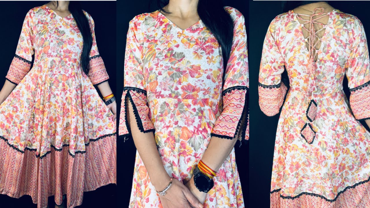Full Gher Umbrella Dress Cutting And Stitching/One piece Dress Cutting And Stitching