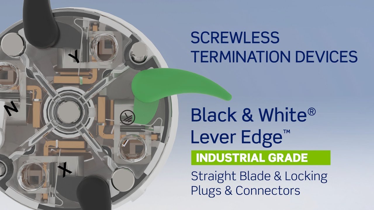 Leviton Black & White&reg; Lever Edge&trade; Plugs & Connectors | Screwless Wiring for Fast, Secure Installs