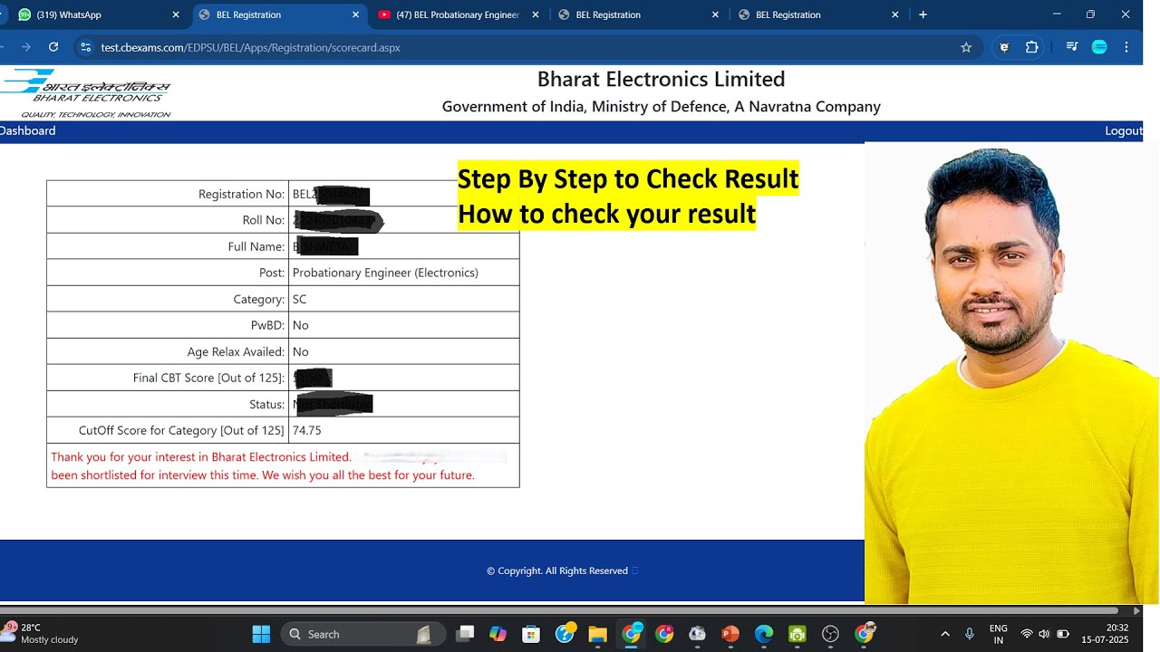How to Check BEL Probationary Engineer Result | Step by Step Link | BEL Result