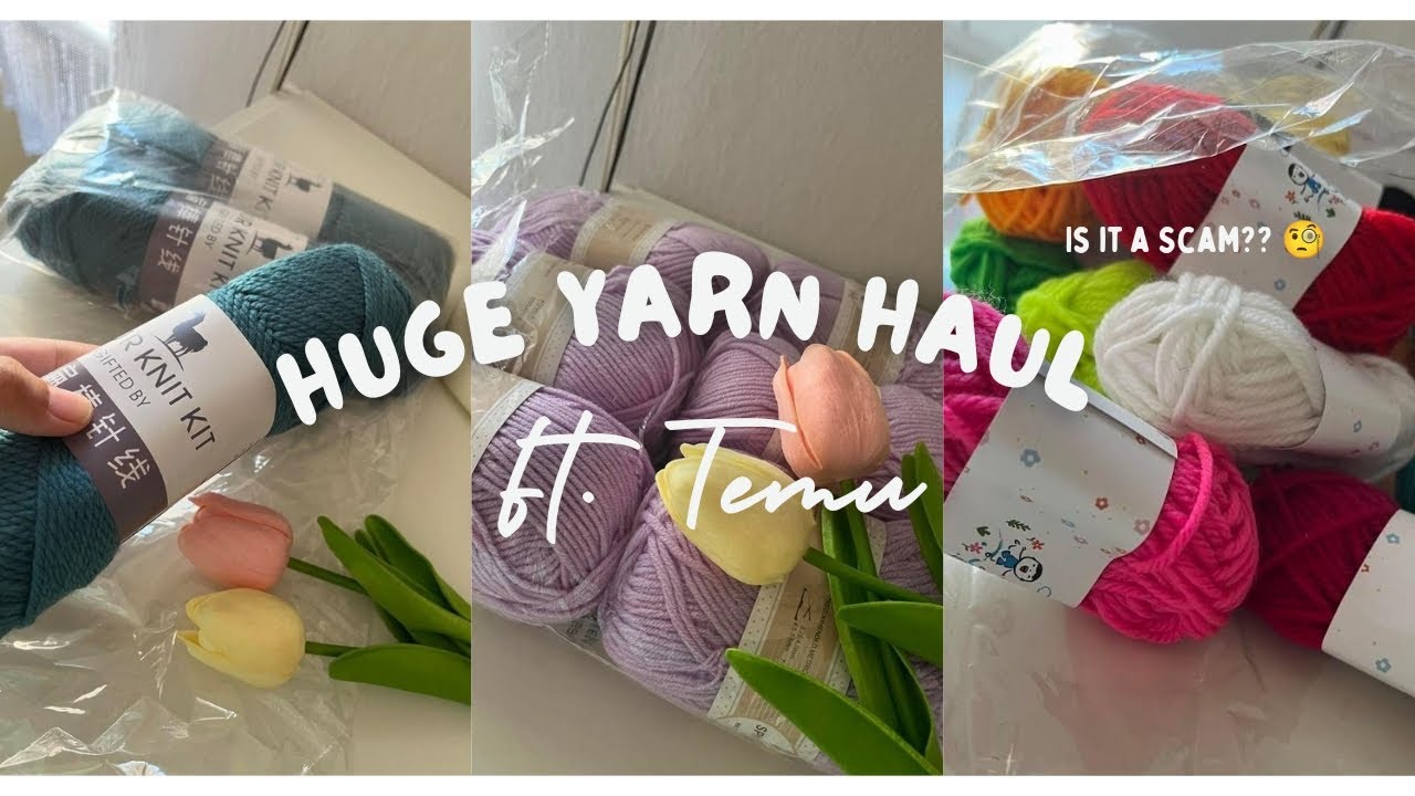 Is Temu Worth it? UNBOXING Temu Yarn Haul ASMR (aesthetic+ yarn +crochet items+Tools+ cheap Yarn)